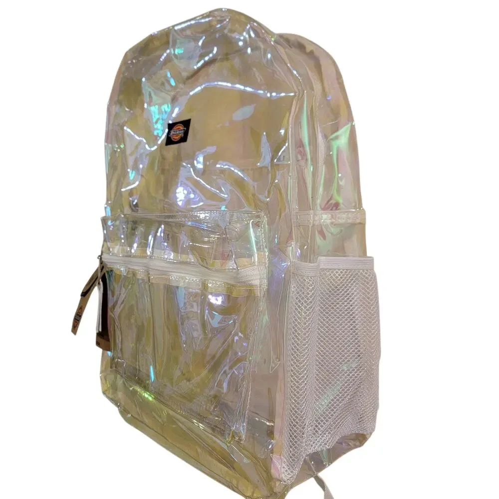 Dickies Champagne Iridescent Clear Backpack NWT 17